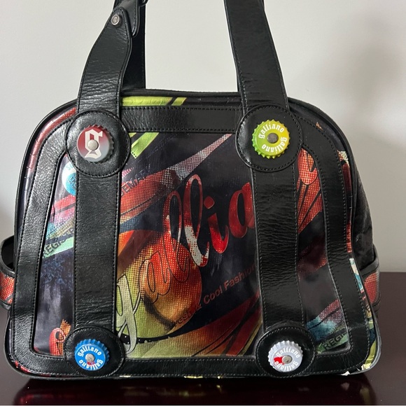 Authenticated - John Galliano - 90s Bottle Cap Handle Bag Purse - Picture 2 of 14